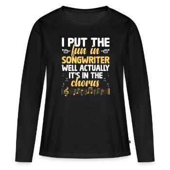Musicien Auteur-compositeur Chanteur Musicien Musique Musique Pr - T-shirt manches longues Premium bio Femme - noir - Devant - Julia (174cm)