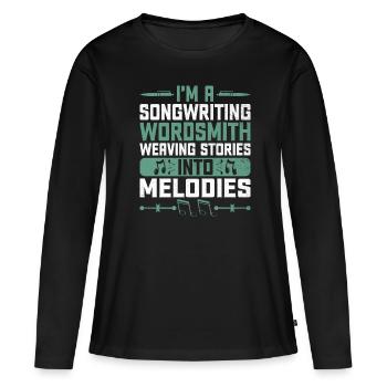 Musicien Auteur-compositeur Chanteur Musicien Musique Musique Pr - T-shirt manches longues Premium bio Femme - noir - Devant - Julia (174cm)