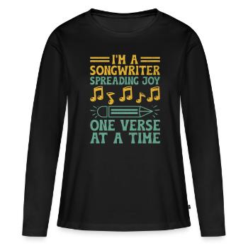 Musicien Auteur-compositeur Chanteur Musicien Musique Musique Pr - T-shirt manches longues Premium bio Femme - noir - Devant - Julia (174cm)
