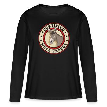 Mule Expert Mule Muli Mule Gift - Women's Premium Organic Long Sleeve Shirt - black - Front - Julia (174cm)