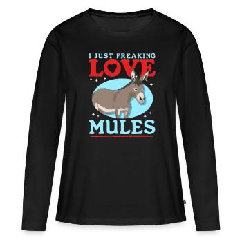 mule mule mule gift - Women's Premium Organic Long Sleeve Shirt - black - Front - Julia (174cm)