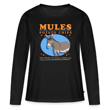 Mule Muli Mule Mule Mule Gift - Women's Premium Organic Long Sleeve Shirt - black - Front - Julia (174cm)