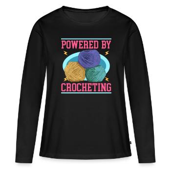 Crochet Crochet Crochet Crochet Fil Cadeau - T-shirt manches longues Premium bio Femme - noir - Devant - Julia (174cm)