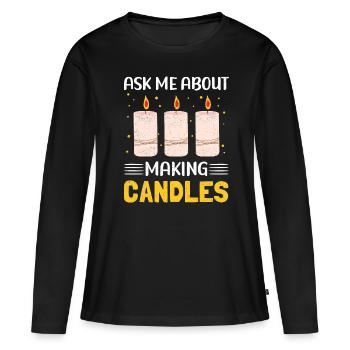 Candles Candle Maker Candle Maker Gift - Women's Premium Organic Long Sleeve Shirt - black - Front - Julia (174cm)