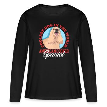 Cocker américain épagneul chien cadeau - T-shirt manches longues Premium bio Femme - noir - Devant - Julia (174cm)