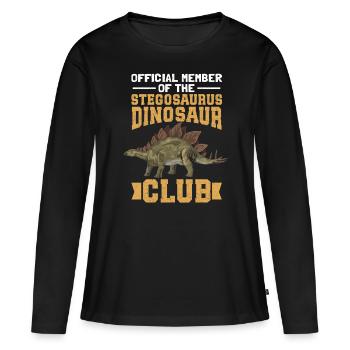 Stegosaurus dinosaure Dino cadeau - T-shirt manches longues Premium bio Femme - noir - Devant - Julia (174cm)