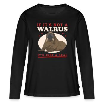 Morse Morse Morse Morse Cadeau de morse - T-shirt manches longues Premium bio Femme - noir - Devant - Julia (174cm)
