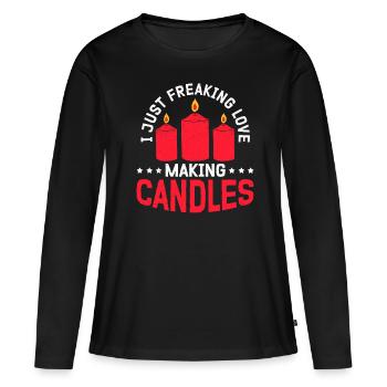 Candles Candle Maker Candle Maker Gift - Women's Premium Organic Long Sleeve Shirt - black - Front - Julia (174cm)