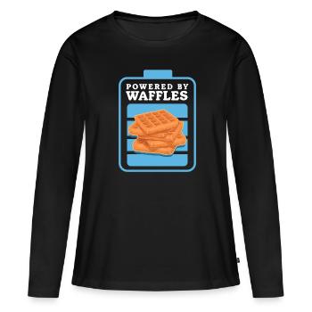 Gaufres Gaufres Gaufre Lover Cadeau - T-shirt manches longues Premium bio Femme - noir - Devant - Julia (174cm)