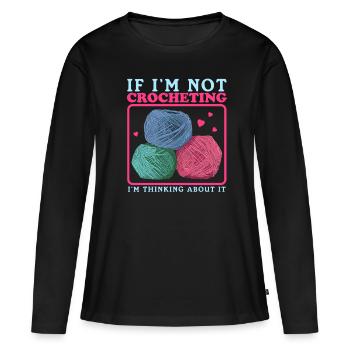 Crochet Crochet Crochet Crochet Fil Cadeau - T-shirt manches longues Premium bio Femme - noir - Devant - Julia (174cm)