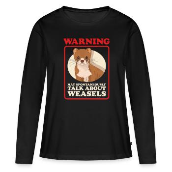 Belette Naine Belette Petite Belette Cadeau - T-shirt manches longues Premium bio Femme - noir - Devant - Julia (174cm)