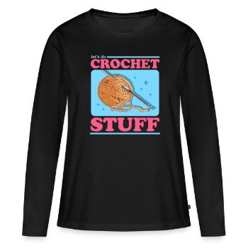 Crochet Crochet Crochet Crochet Fil Cadeau - T-shirt manches longues Premium bio Femme - noir - Devant - Julia (174cm)