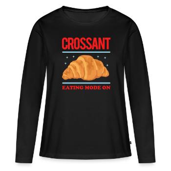 Croissant Croissant Croissant Beugel Croissants Cadeaux - T-shirt manches longues Premium bio Femme - noir - Devant - Julia (174cm)