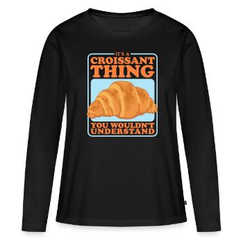 Croissant Croissant Croissant Croissant Cadeaux - T-shirt manches longues Premium bio Femme - noir - Devant - Julia (174cm)