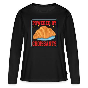 Croissant Croissant Croissant Beugel Croissant Cadeau - T-shirt manches longues Premium bio Femme - noir - Devant - Julia (174cm)