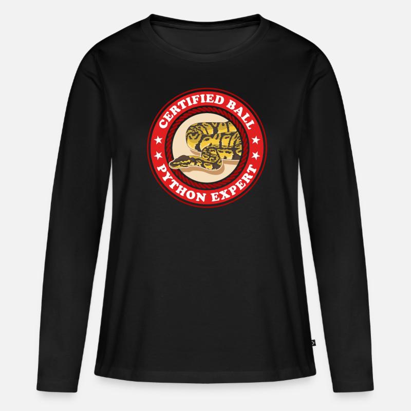 King Python Expert Snake Python Gift - Women's Premium Organic Long Sleeve Shirt - black