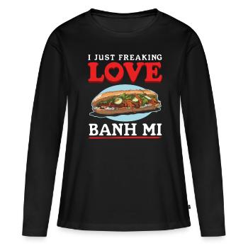 Banh Mi Sandwiches Bánh Mì Geschenke - Frauen Premium Bio Langarmshirt - Schwarz - Vorne - Julia (174cm)