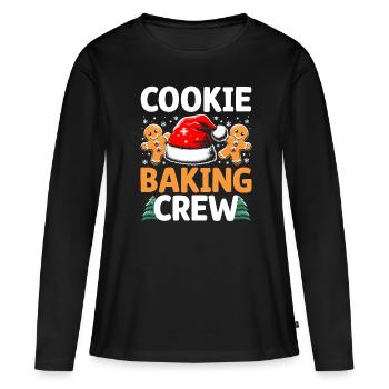 Cookie Baking Crew Konditorei Bäcker Bake Bäcker - Frauen Premium Bio Langarmshirt - Schwarz - Vorne - Julia (174cm)