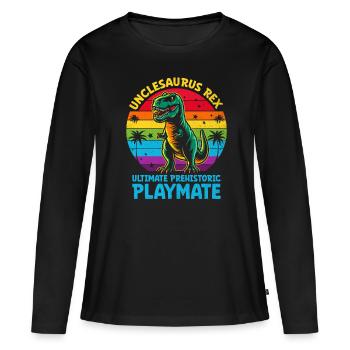 Oncle Rex Ultime Playmate préhistorique Dino - T-shirt manches longues Premium bio Femme - noir - Devant - Julia (174cm)