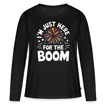 Pyrotechnie Feux d’artifice Pyrotechnie - T-shirt manches longues Premium bio Femme - noir - Devant - Julia (174cm)