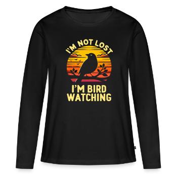 Je ne suis pas perdu Je suis ornithologue ornithologue - T-shirt manches longues Premium bio Femme - noir - Devant - Julia (174cm)