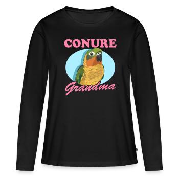 Conure Grandma Parrots Conures Gift - Women's Premium Organic Long Sleeve Shirt - black - Front - Julia (174cm)