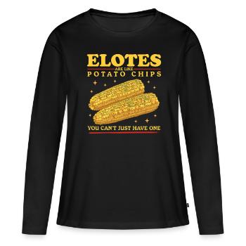 Elote Elote Mexicain Elotes Maïs en épi - T-shirt manches longues Premium bio Femme - noir - Devant - Julia (174cm)