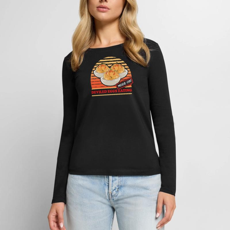 Deviled Eggs Gefüllte Eier Geschenk Frauen Premium Bio Langarmshirt