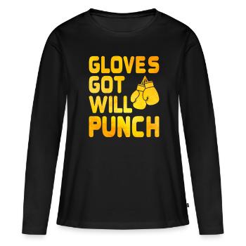 Got Gloves Will Punch Boxer Sports Musculation Gym - T-shirt manches longues Premium bio Femme - noir - Devant - Julia (174cm)