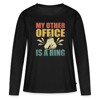 Mon autre bureau est un athlète de gymnastique de sport de ring - T-shirt manches longues Premium bio Femme - noir - Devant - Julia (174cm)