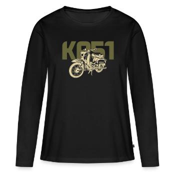 Ostmoped KR51 Retro Tuning Kult DDR Schwalbe Mofa - Frauen Premium Bio Langarmshirt - Schwarz - Vorne - Julia (174cm)