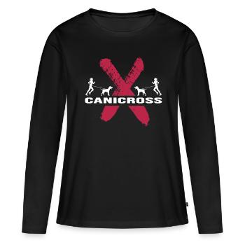 Canicross dogrun canicross-girl laufen mit Hund - Frauen Premium Bio Langarmshirt - Schwarz - Vorne - Julia (174cm)