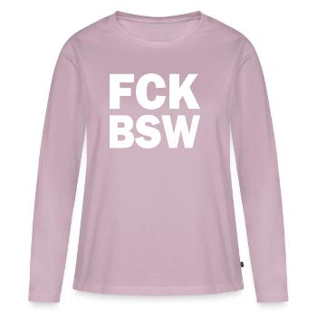 Fck bsw - Frauen Premium Bio Langarmshirt - Altrosa - Vorne - Julia (174cm)