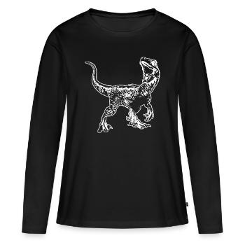 Velociraptor - T-shirt manches longues Premium bio Femme - noir - Devant - Julia (174cm)