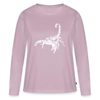 Scorpion - T-shirt manches longues Premium bio Femme - rose poudré - Devant - Julia (174cm)