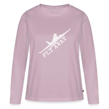 avion - T-shirt manches longues Premium bio Femme - rose poudré - Devant - Julia (174cm)