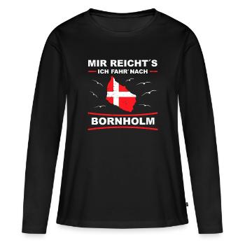 Bornholm Urlaub - Dänemark Reise - Frauen Premium Bio Langarmshirt - Schwarz - Vorne - Julia (174cm)