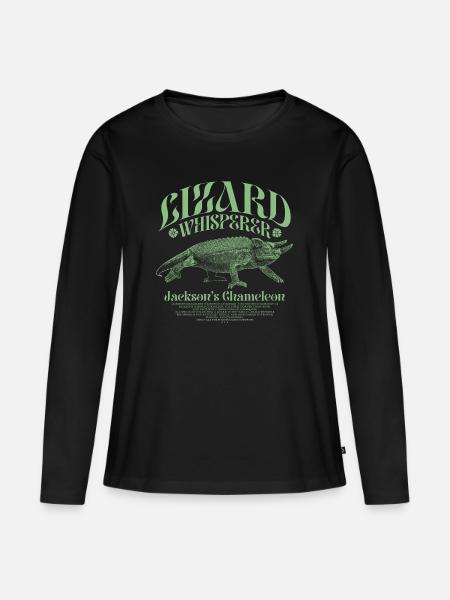 Jackson's Chamäleon Echsenflüsterer - Frauen Premium Bio Langarmshirt - Schwarz
