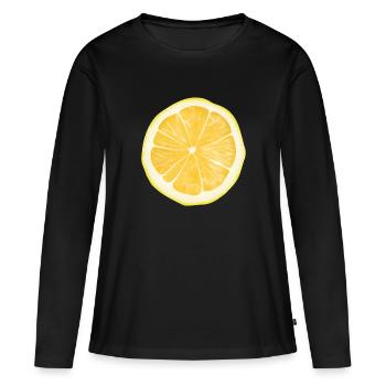 Lemon - Women's Premium Organic Long Sleeve Shirt - black - Front - Julia (174cm)