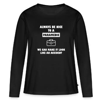 Ambulance paramédicale d'urgence paramédicale - T-shirt manches longues Premium bio Femme - noir - Devant - Julia (174cm)