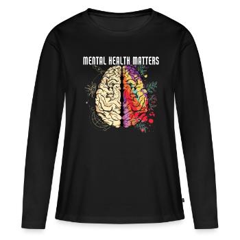 La santé mentale compte La conscience mentale - T-shirt manches longues Premium bio Femme - noir - Devant - Julia (174cm)