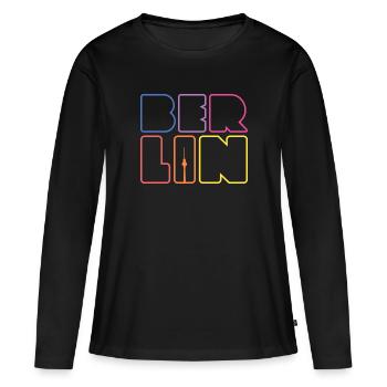 Berlin Kreuzberg Capital Souvenir Berlin - T-shirt manches longues Premium bio Femme - noir - Devant - Julia (174cm)