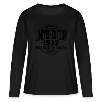 Limited edition 1972 - Frauen Premium Bio Langarmshirt - Schwarz - Vorne - Julia (174cm)