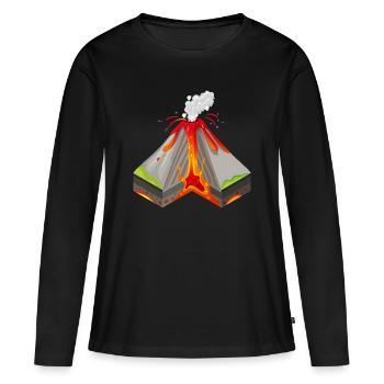 Vulkan - Frauen Premium Bio Langarmshirt - Schwarz - Vorne - Julia (174cm)