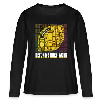 Résumé Citron de joyeuse citation détoxifiante - T-shirt manches longues Premium bio Femme - noir - Devant - Julia (174cm)