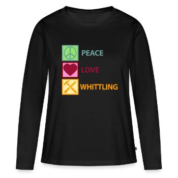 Whittling Holzschnitzer Holz Schnitzen Spruch - Frauen Premium Bio Langarmshirt - Schwarz - Vorne - Julia (174cm)
