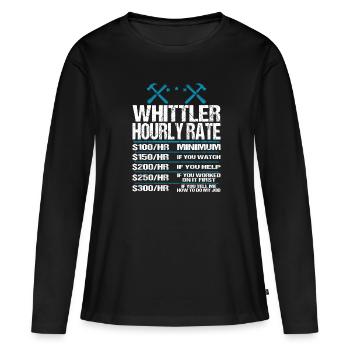 Whittling Holzschnitzer Holz Schnitzen Spruch - Frauen Premium Bio Langarmshirt - Schwarz - Vorne - Julia (174cm)