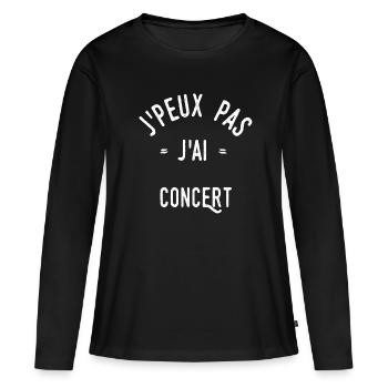J’peux pas j’ai concert - T-shirt manches longues Premium bio Femme - noir - Devant - Julia (174cm)