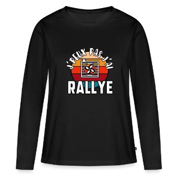 J’peux pas j’ai rallye - T-shirt manches longues Premium bio Femme - noir - Devant - Julia (174cm)