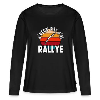 J’peux pas j’ai rallye - T-shirt manches longues Premium bio Femme - noir - Devant - Julia (174cm)